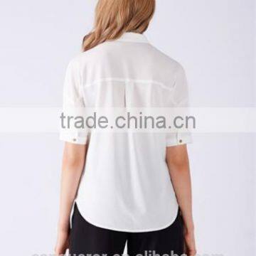 Hot 2015 Cotton Shirt With Taps Casual Woman Wear WMST03 photo-4