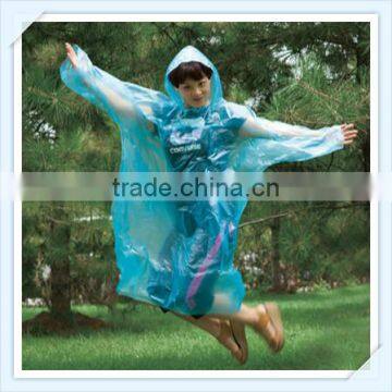 PE Disposable Blue Raincoat