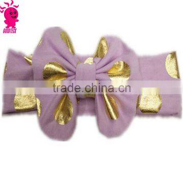 2016 new fashion polyester baby headbands gold dots Rabbit ear Headbands for baby