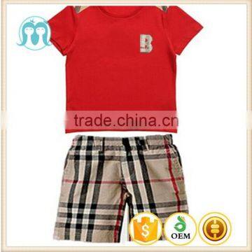 wholesle Children Clothes Set for boy Short Sleeve Suit 2 piece T-shirt and pants