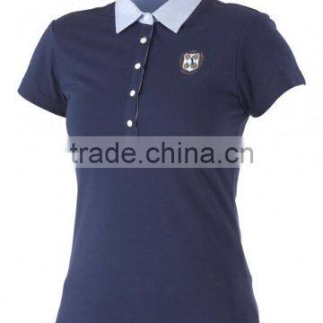 pretty fashion design classic golf polo high qality short sleeve navy polo shirts best wholesale for women