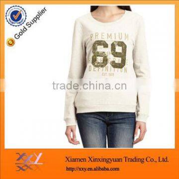 Custom Women cotton fleece crew neck sweatshirt