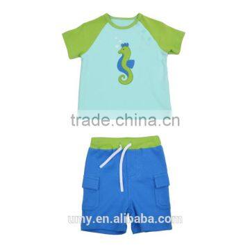 2017 Lately Fashion Summer Kid Clothes Boy Short Shirt And Pant Clothing Sets photo-2