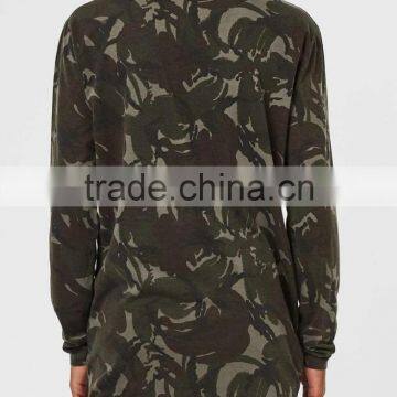 Camo Printed Longline t Shirts Mens Long Sleeve T-shirt Custom for Man photo-3