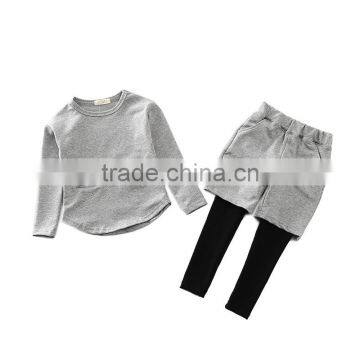 2017 New Arrival Kids T-shirt+pants Boutique Baby Wear Cotton Child Girls Clothing Set