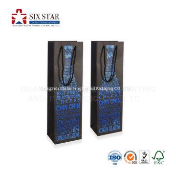 China Factory Customized Printed Black Wine Packaging Bags With Hot Foil photo-4