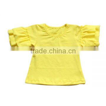 2016 Summer High Quality Fashion Toddler Ruffle Knit Cotton Solid Children Shirts Costume photo-4