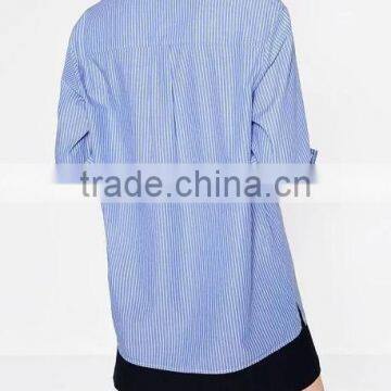 Runwaylover EY2341B New Design 2017 Women Fashion Embroidery Stripe Blouse photo-4