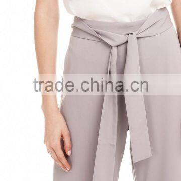 2017 OEM Women Tie Sash High Waist Fully Lined Pants photo-6
