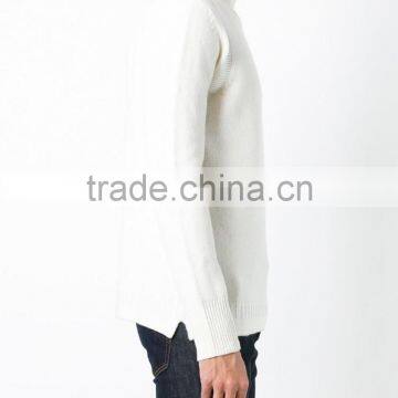 High Quality Cream Roll Neck Jumper Wool Sweater Men photo-2