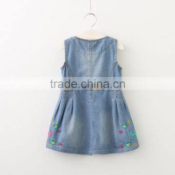 New Style Summer Animal Pattern Vest Denim Children Girls Dress photo-2