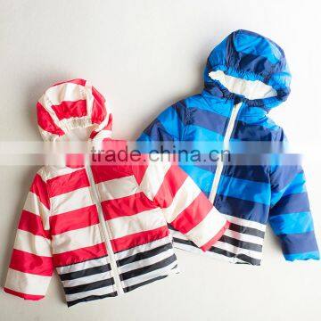 Winter Red Stripped Hoodie Child Jacket Wholesale Kids Coats photo-2