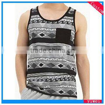 Printed No Collar Vest For Men Sale