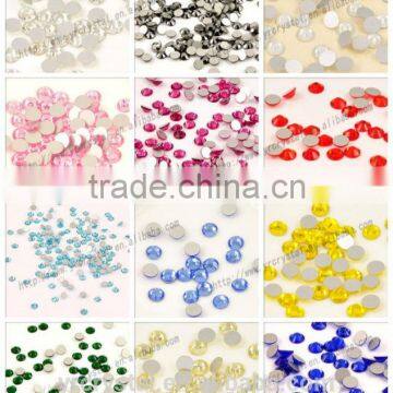 Colored non Hot Fix Rhinestone For Clothing Flatback Loose Iron On Rhinestone