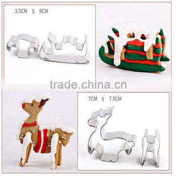 8PCS/ Set 3D Christmas Biscuit Mold Stainless Steel Cookie Cutter Sugar Cake Mold DIY Baking Tools photo-4