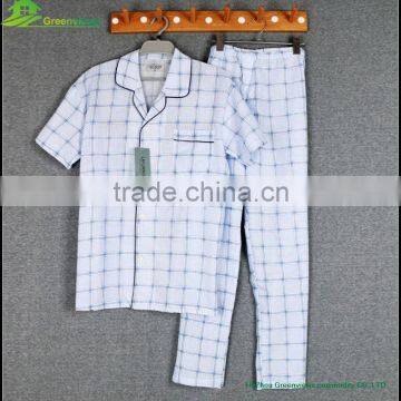 Men Cotton Pajamas Sleepwear men home clothes,Cheap family pajamas set mens summer sleepwear GVBS0011