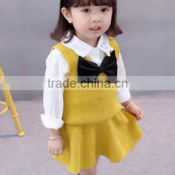 B21666A Korean Hot Selling Kids Clothing Sets Little Girls Sweater Vests Dress Suits photo-6