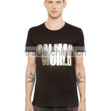 2016 men high quality round neck black short sleeve t-shirt