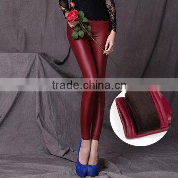 Ladies Leather Like Fleece Lined Thermal women Legging