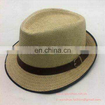 New Black Belt Men Encryption Straw Hat