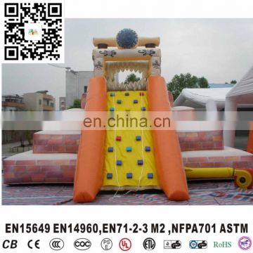 Inflatable pyramid slide game inflatable climbing wall with slide for kids