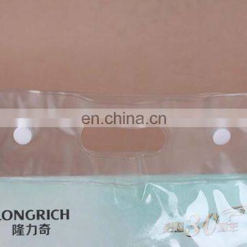 Transparent Custom Flat Bottom Plastic Pvc Gift Bag Cosmetic Bag Pvc Packaging Bag With Handing photo-3