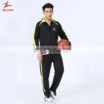 Cheap Full Factory Tracksuit Patterns Custom Jacket Black And Yellow Tracksuit