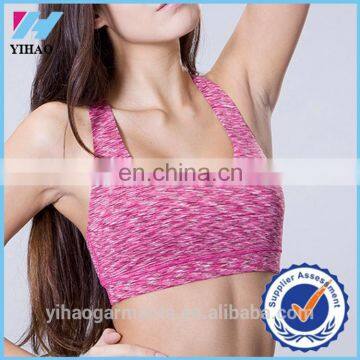 Yihao Sexy fitness bra nylon and spandex womens crop tops womens sports bra crop tops women athletic apparel manufacturers