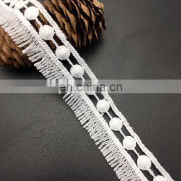 2.2cm OLT15752 Fancy lace material white embroidery lace trim manufacturer