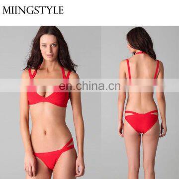 Custom factory price Swimwear Bikini Apparel One-piece women bandage sexy mature bikini