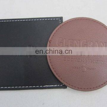 Factory Supply Leather pu Coaster With Debossed Logo photo-5