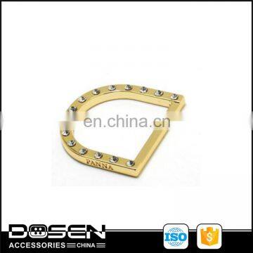 Metal Belt Buckle, Made of Zinc Alloy Material, Plating Gold Rhinestone Metal Belt Buckle Manufacturer