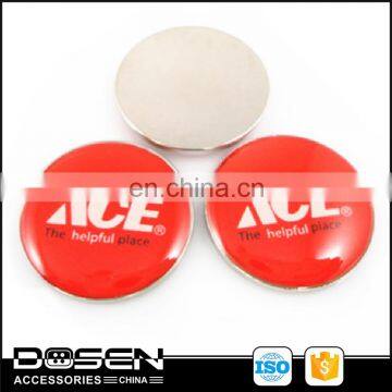 Red Enamel Dome Custom Letters Metal Badges 3D Metallic Logo Labels Raised Center for Garment Leather Bag Bracelet Clothing