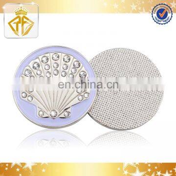 Silver Plated Sea Shell Logo Ball Marker with Crystal