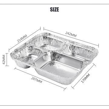 950ml 4-Compartment Aluminum Foil Container / Aluminum Foil Containers Disposable