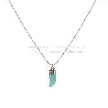 2019 New Style Metal Turquoise Pendant Necklace N06-22278 ，2019 New Style Necklace, Metal Pendant Necklace, Necklace Supplier photo-2