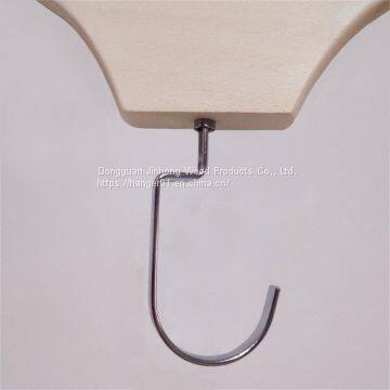 New Wholesale Good Quality Unique White Wooden Hanger for Clothes Adult Garment Rack With Metal Hook Custom LOGO photo-3