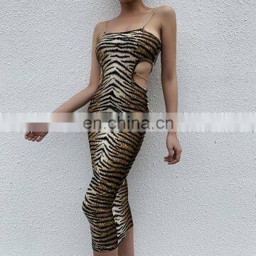 2020 Hot Sales Women Sexy Club Party Leopard Dresses Ladies Halter Mini Backless Dresses Women Summer Dress photo-4