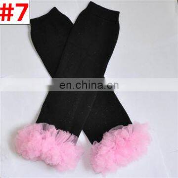 Solid Color Baby Ruffle Knee Pads Toddler Lace Chiffon Ruffle Legwarmer Girl Party Decoration 10colors photo-6