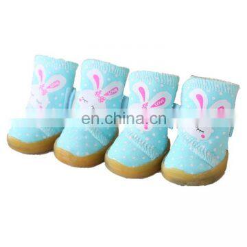 Fashion rabbits pattern shoes pet dog shoes for autumn walking