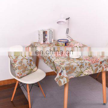Wholesale Custom Floral Printed Cotton Table Cloth Designs Waterproof Table Cloth photo-5