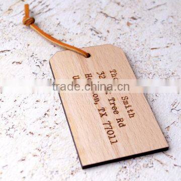 Custom made logo and painted color wooden scutcheon tags