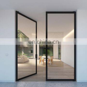 Arched entry oval tempered glass door super white glass sliding door  aluminium