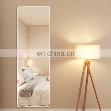 Rectangle Shape Silver Mirror With Bevel Edge Round Corner For Bathroom Decoration