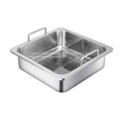 stainless steel T-type fire pot utensils of hot pot restaurant store Available Induction Cooker