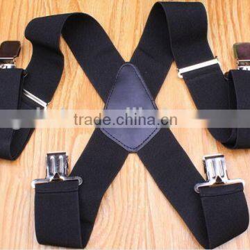 Mens black elastic suspenders belt in 5CM width