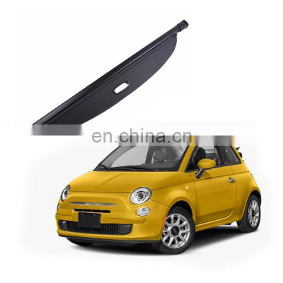 Black Beige Color Canvas Retractable Cargo Cover Tonneau Cover For Fiat 500 2012-2017