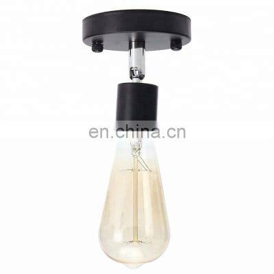 Simple Black Vintage Wall Light Indoor Combined With Iron Ceiling Rose and Ceramic Lamp Holder for Home Decorative