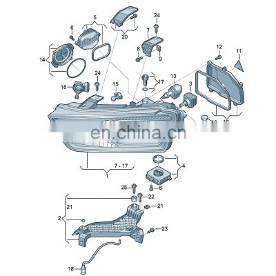 BBmart Auto Parts High Quality Headlight Housing Right ( OE:L8U D94 100 6B ) L8UD941006B For Audi Q3 Factory Low Price