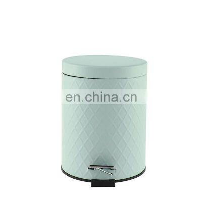 Embossing Blue Metal Trash Bin/waste Bin Advertising Trash Can photo-4